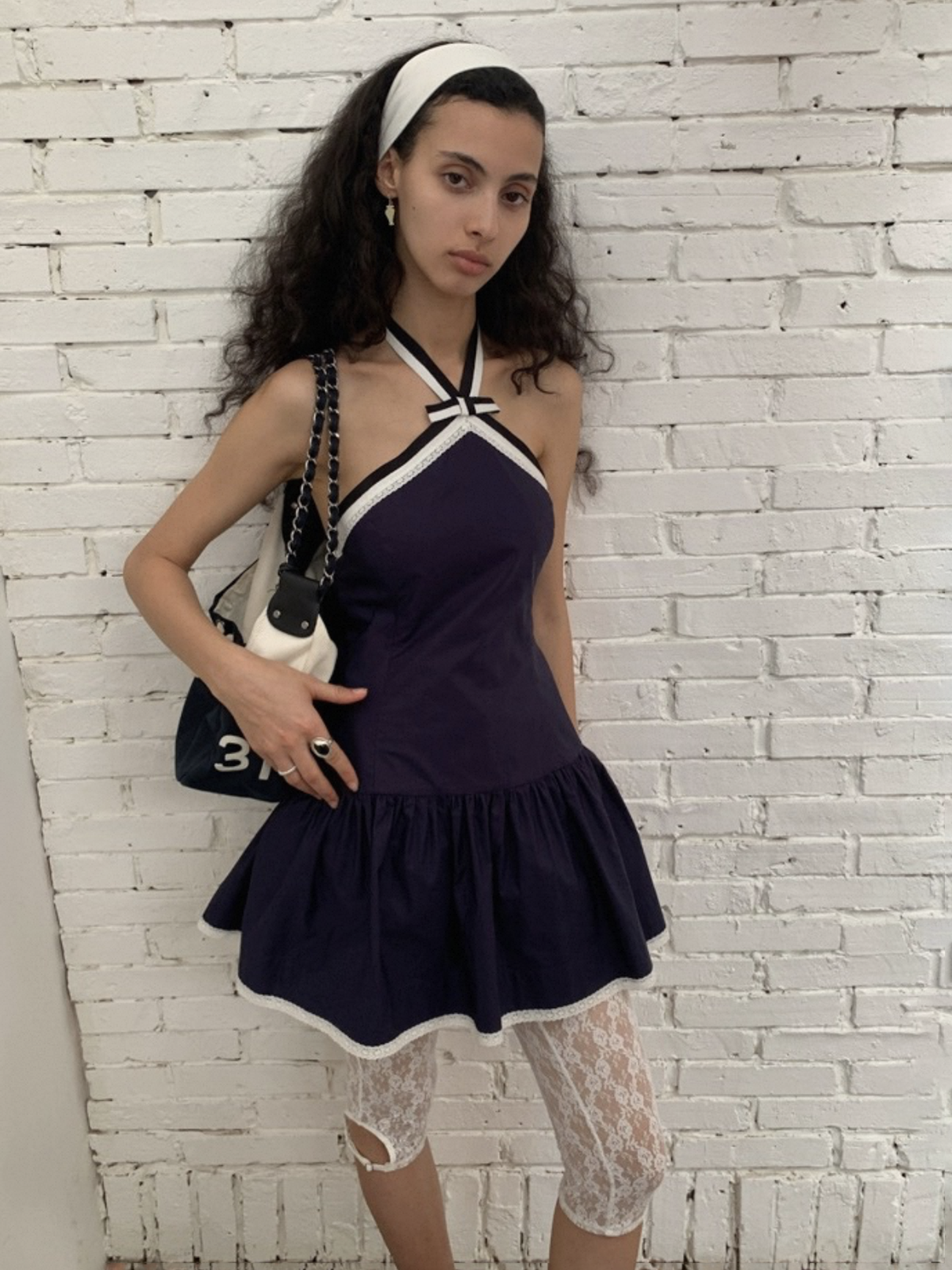 Rally Halter Tank Top - Navy Blue