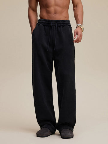 Fray Waist Relax Pants - Coal Black