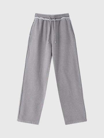 Dorm Day Straight Sweatpants - Heather Grey