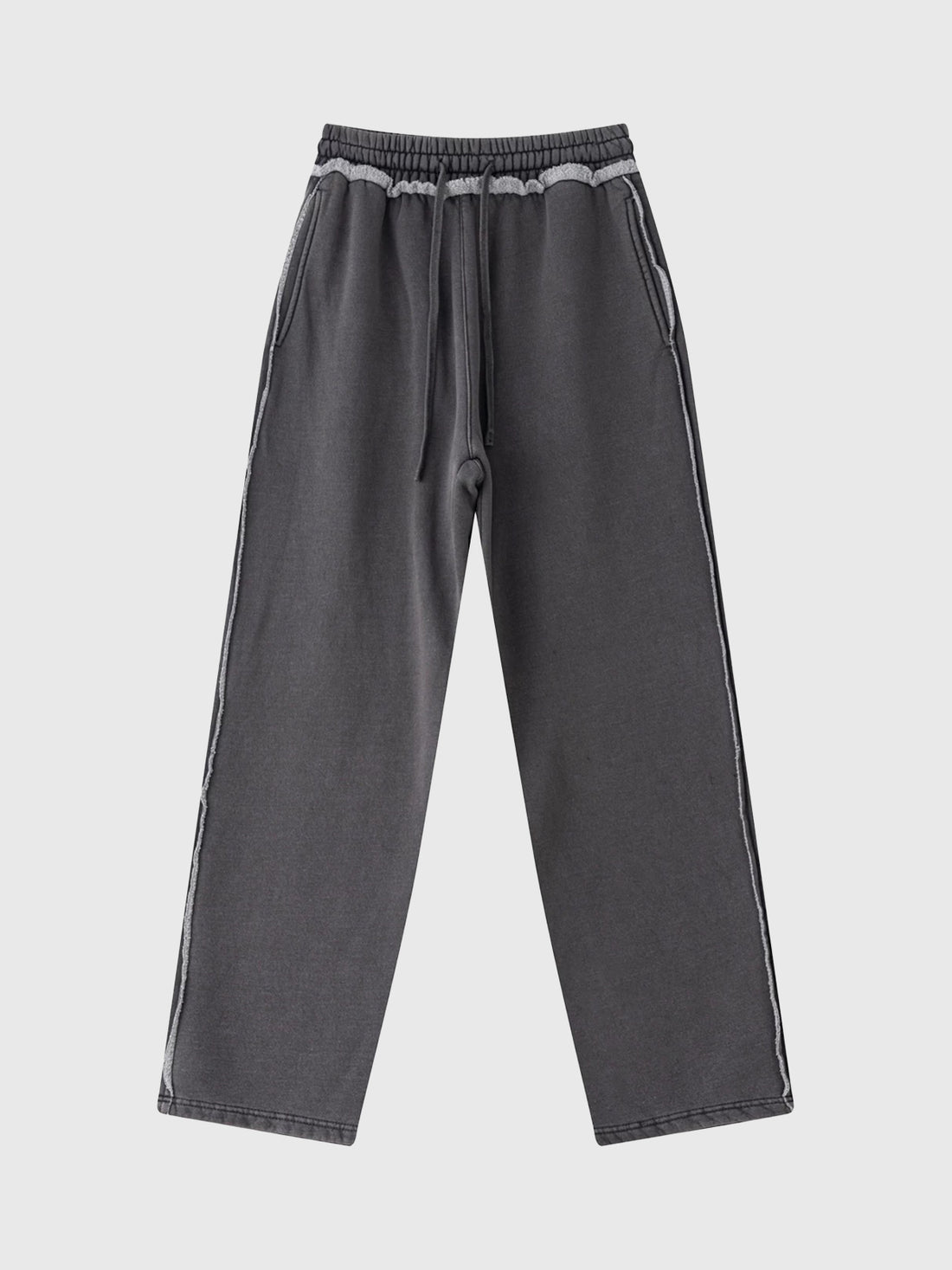 Fray Waist Relax Pants - Stone Grey