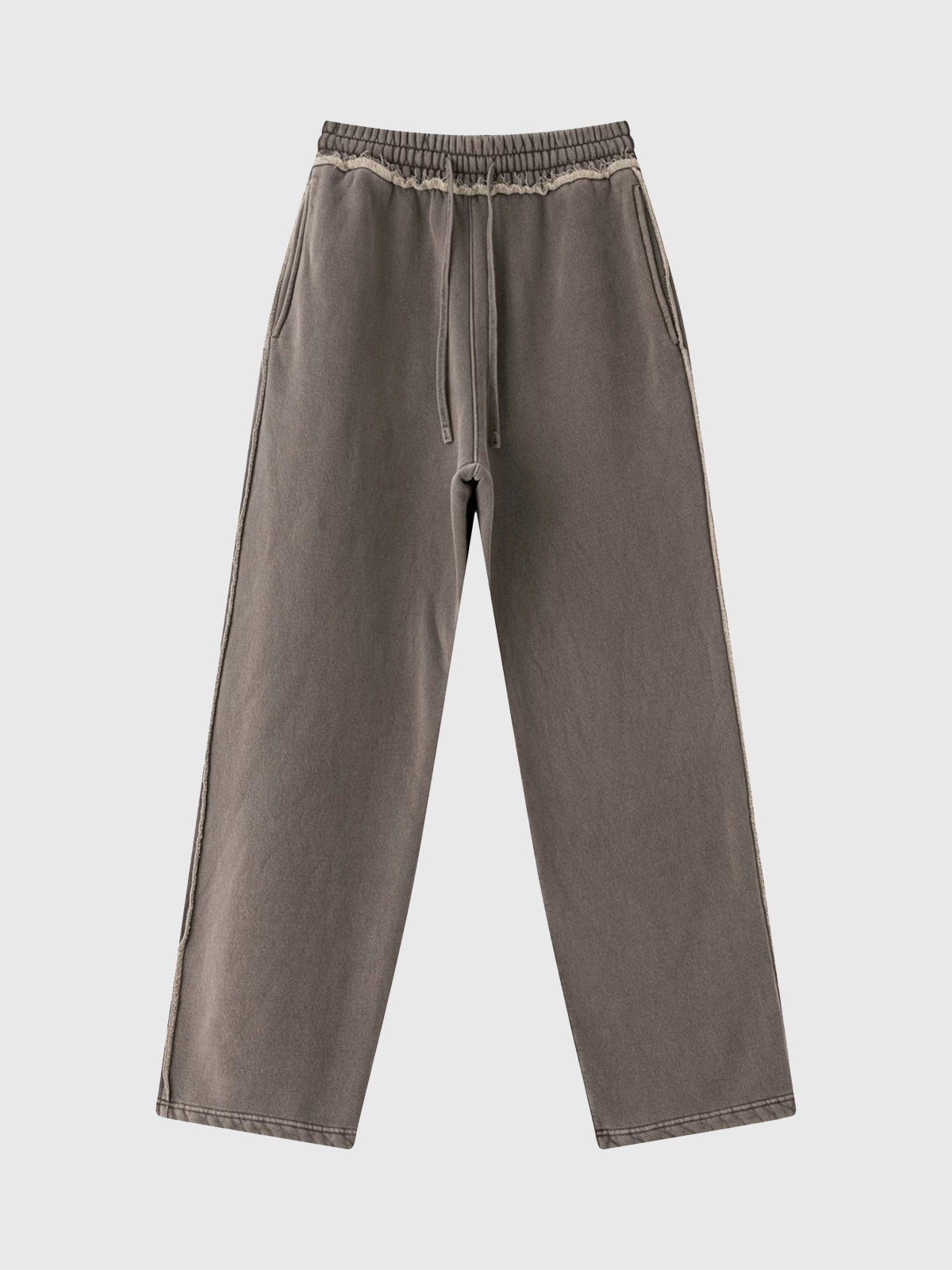 Fray Waist Relax Pants - Earth Brown