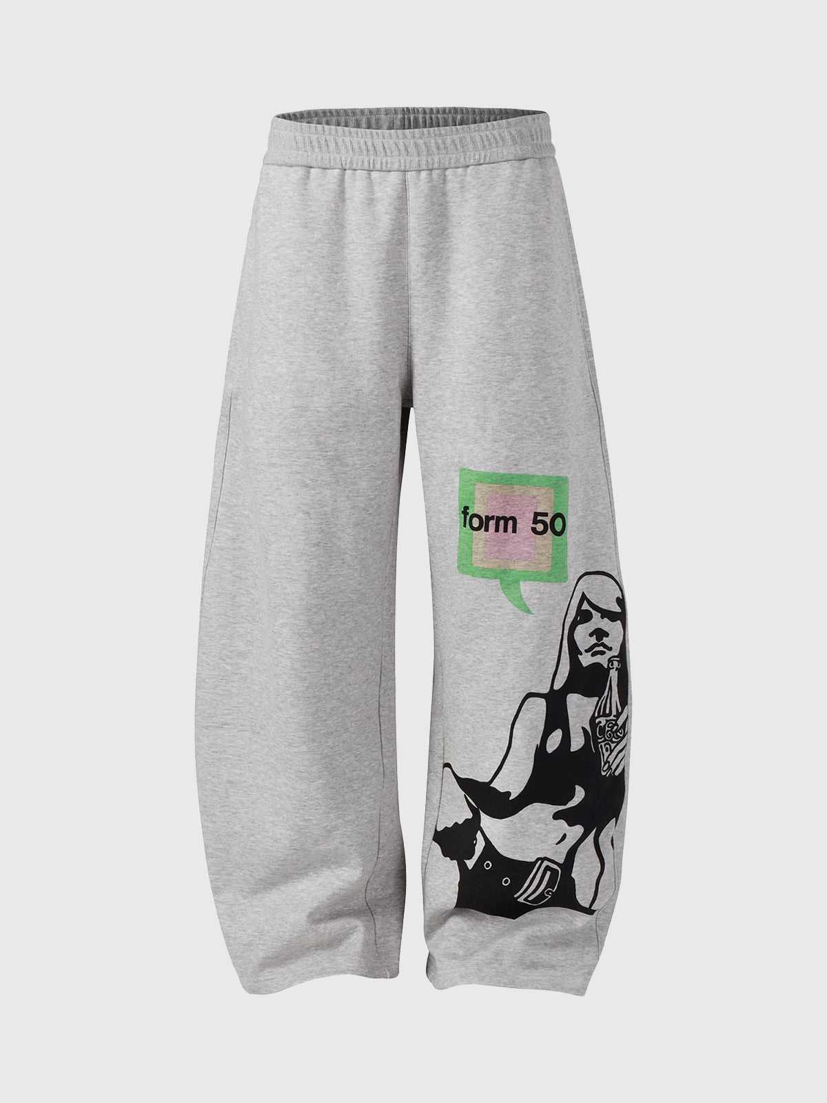 Tipsy Muse Barrel Pants - Grey Print