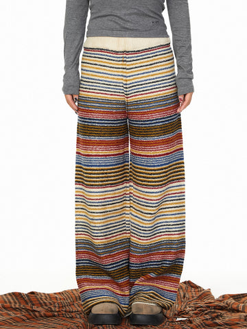 Morning Nomad Rhythm Stripe Pants - Sand Multi