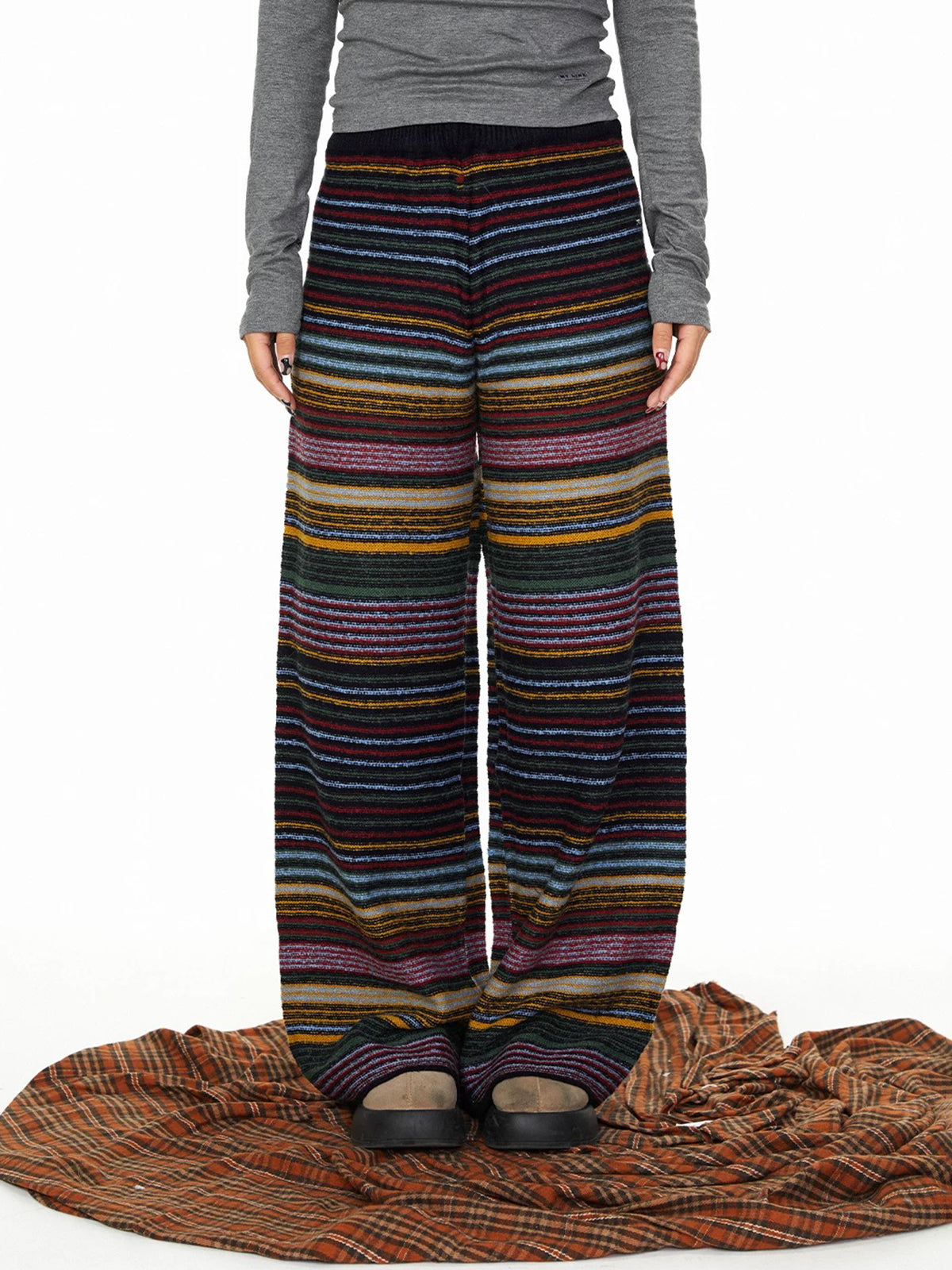 Night Nomad Rhythm Stripe Pants - Black Multi