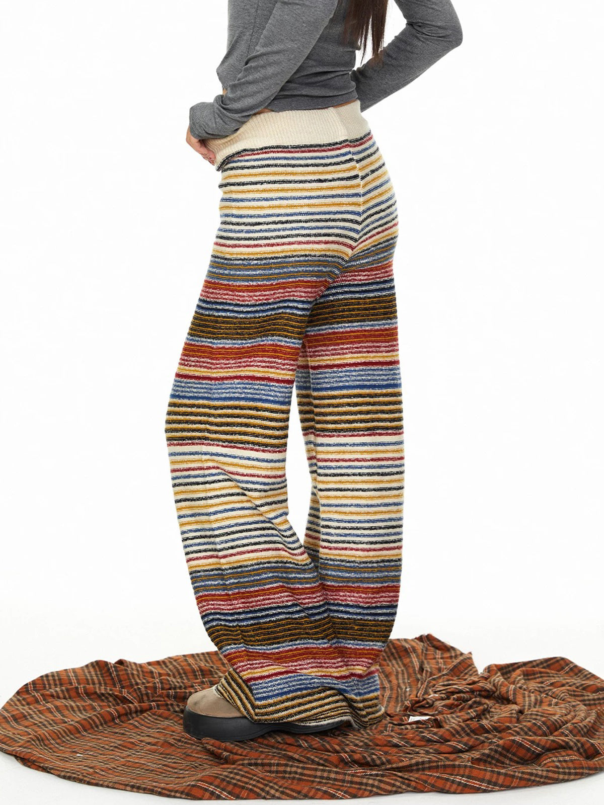 Morning Nomad Rhythm Stripe Pants - Sand Multi