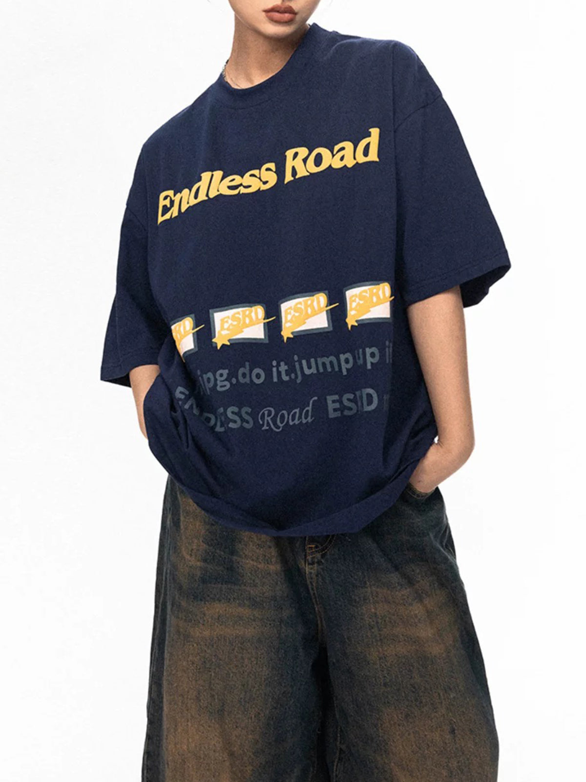 Endless Road Graphic Tee - Navy Blue