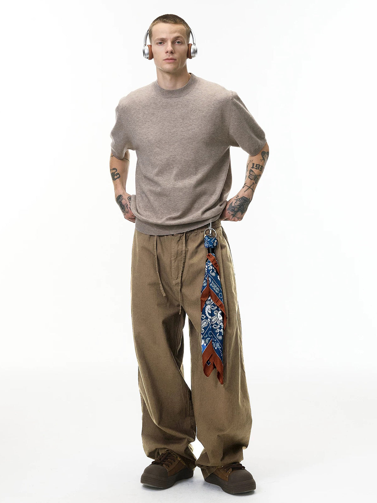 Brown Axis Tech Barrel Pants - Earth Brown