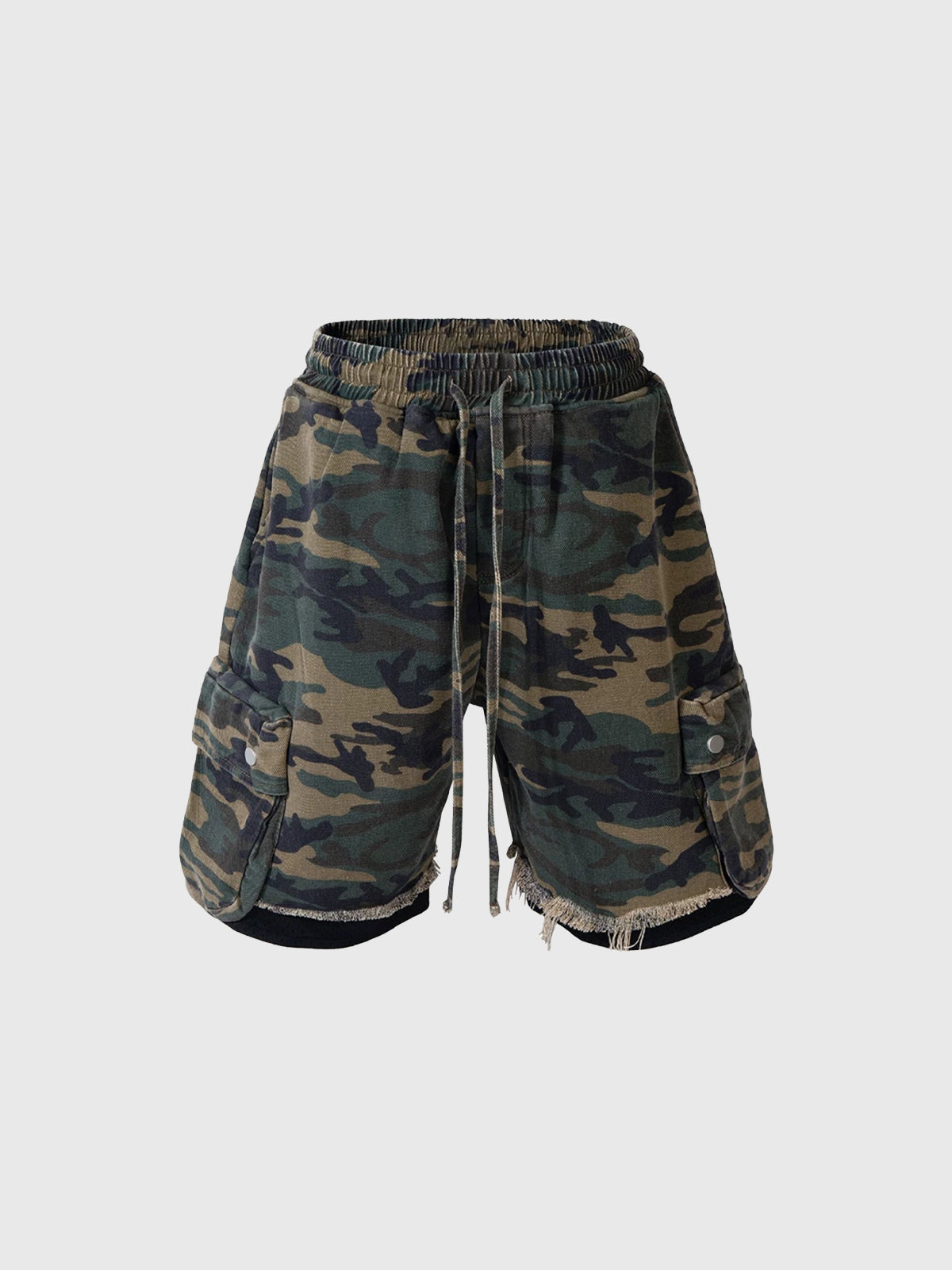Fray Signal Cargo Shorts - Camo Green