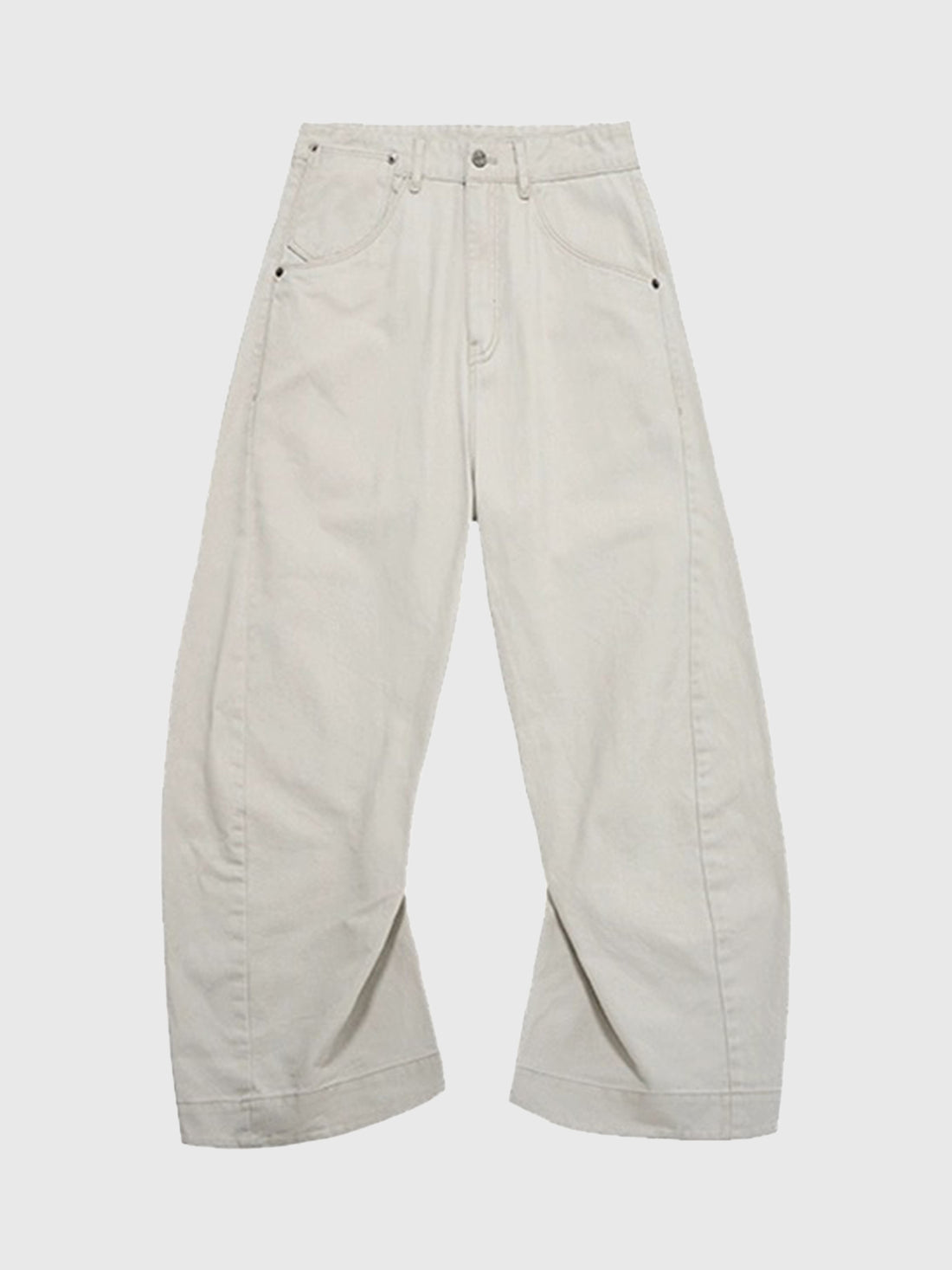 Boardroom Barrel Pants - Ivory White