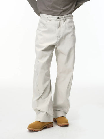 Boardroom Barrel Pants - Ivory White