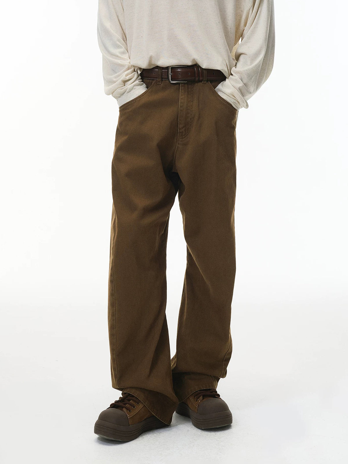 Boardroom Barrel Pants - Coffee Brown