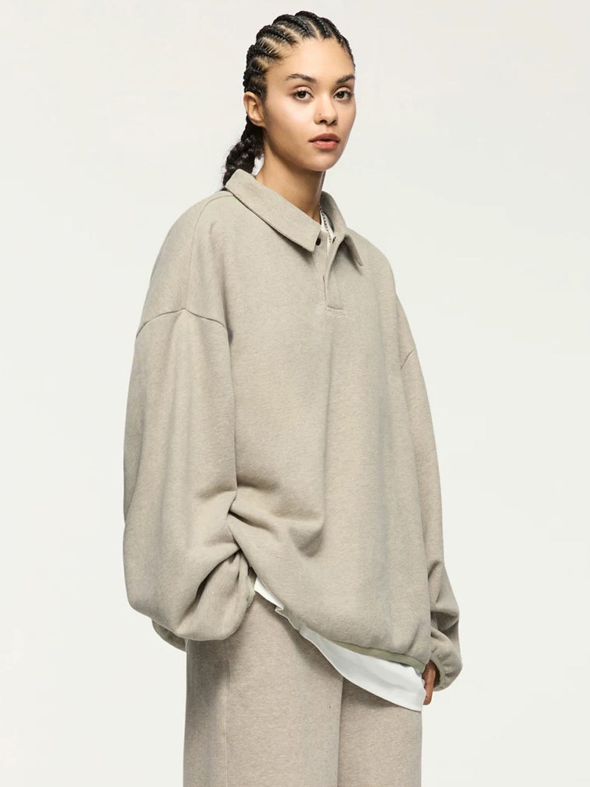 Weekend Theory Polo Sweatshirt - Latte Beige