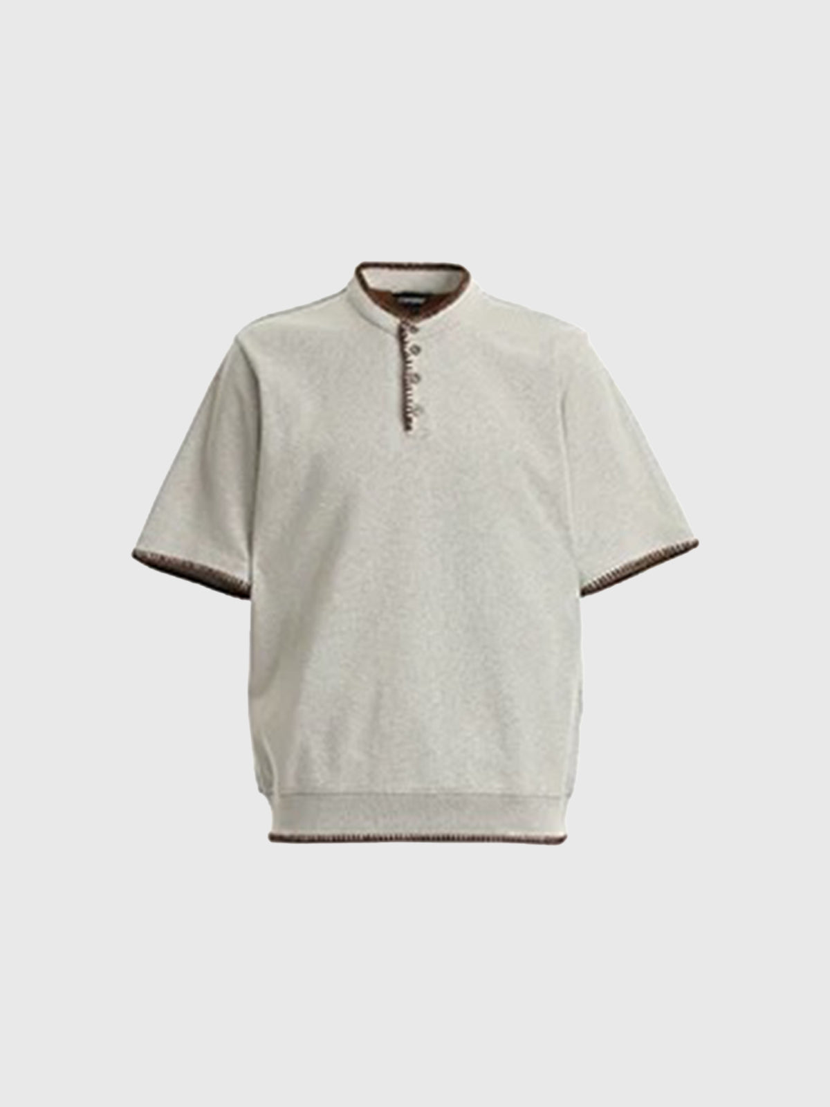 Loop Stitch Polo Knit Tee - Cream Beige