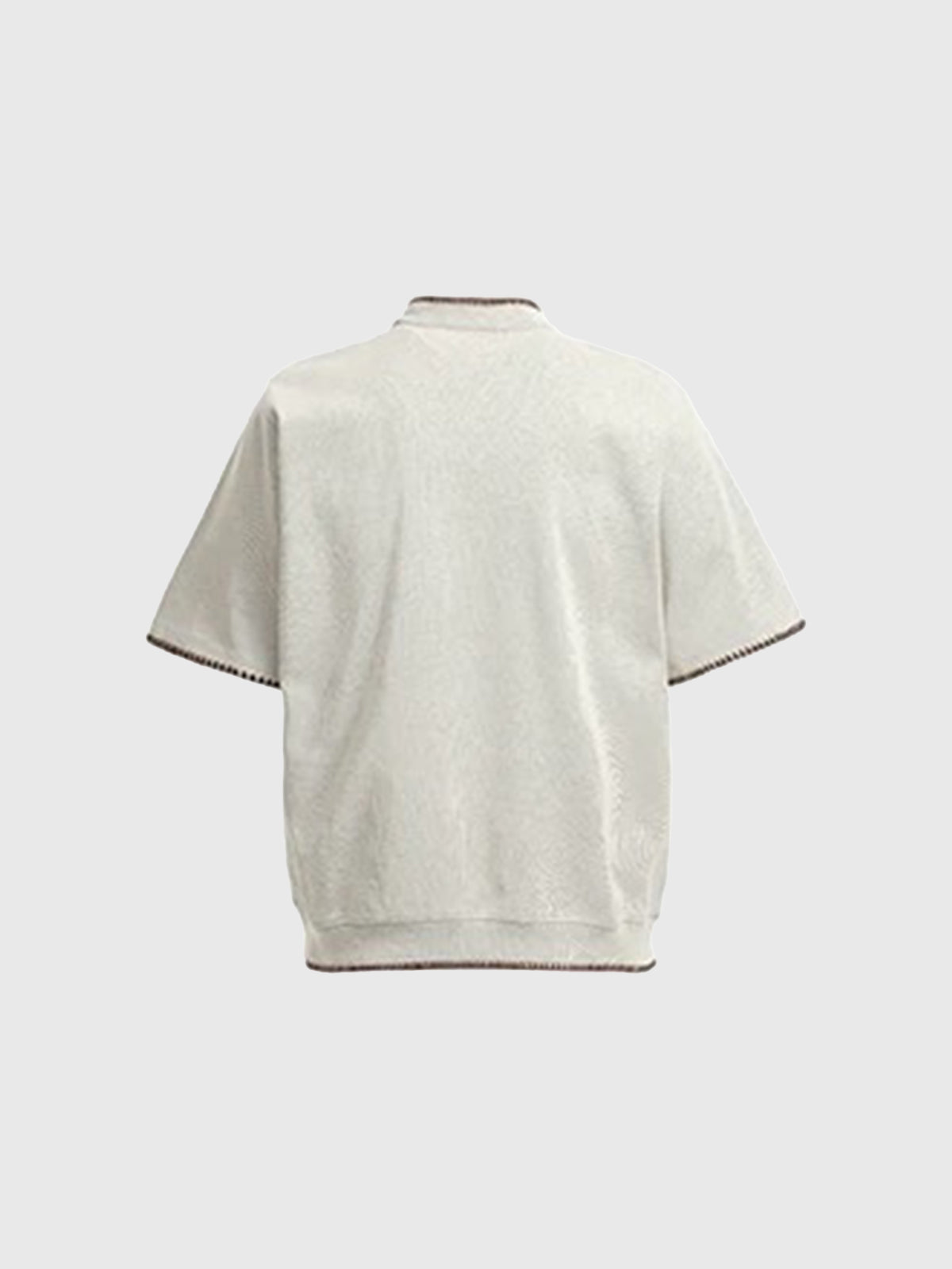 Loop Stitch Polo Knit Tee - Cream Beige