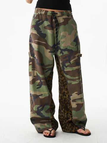 Wild Merge Cargo Pants - Camo Leopard