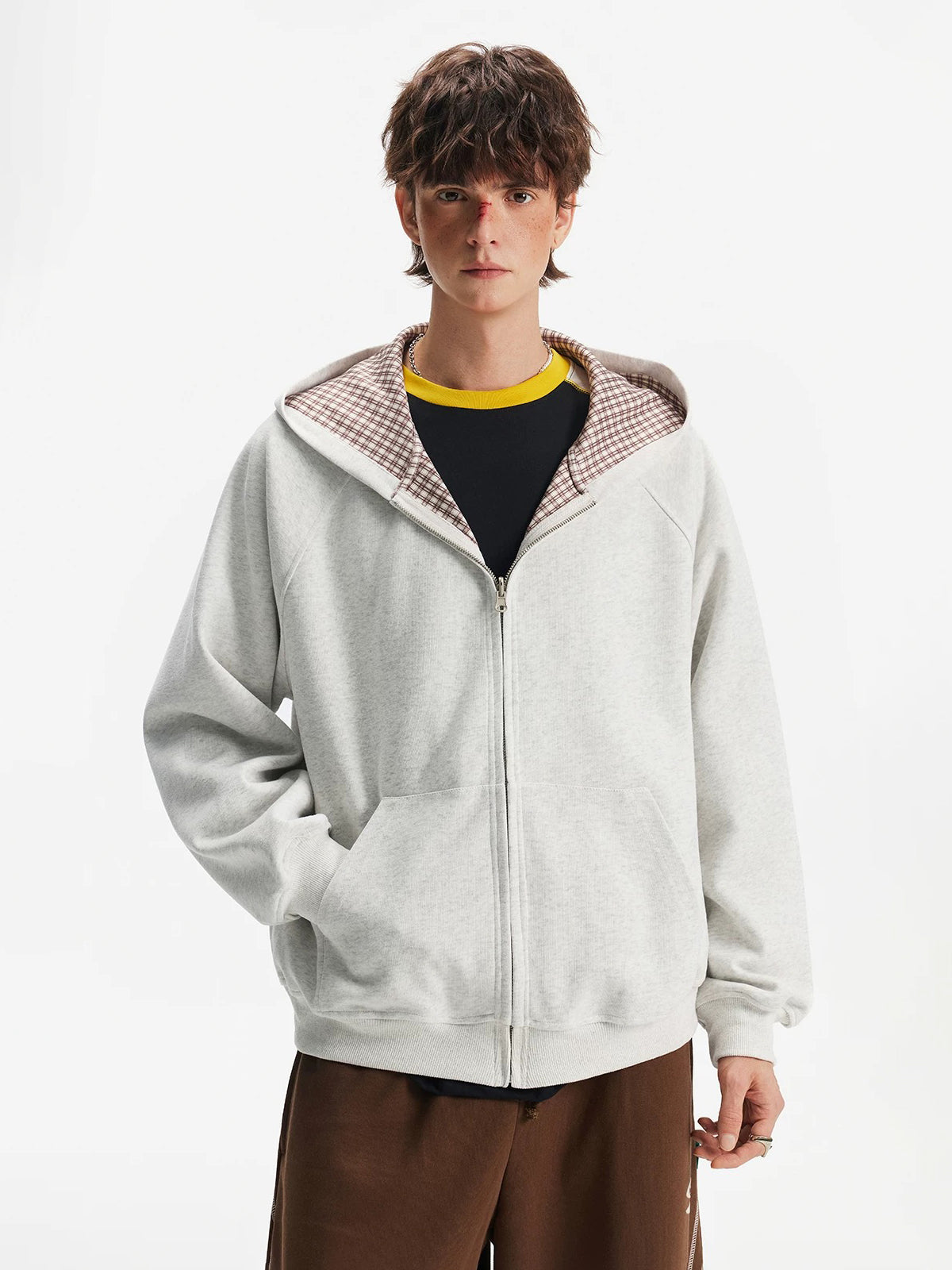 Dorm Check Jacket - Ivory Grey