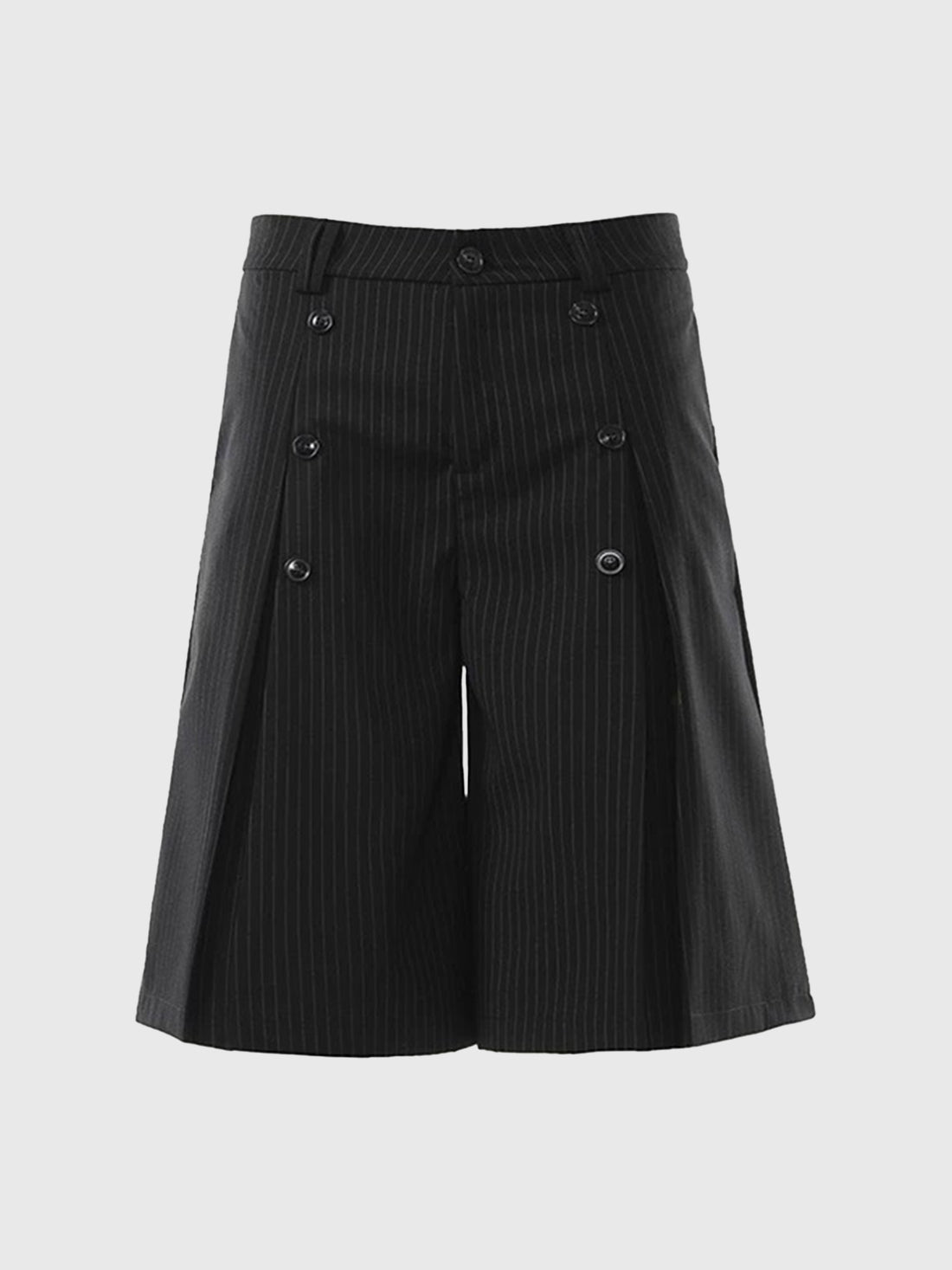 Brick Lane Wide-leg Stripe Cargo Shorts - Black