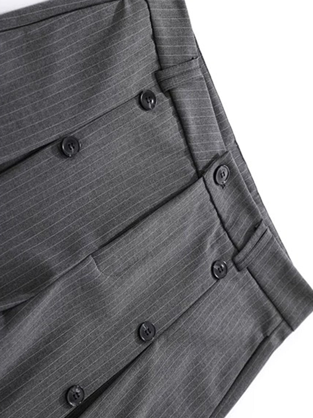 Brick Lane Wide-leg Stripe Draped Shorts - Gray