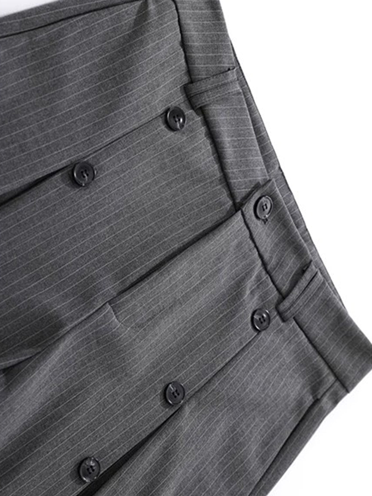 Brick Lane Wide-leg Stripe Draped Shorts - Gray