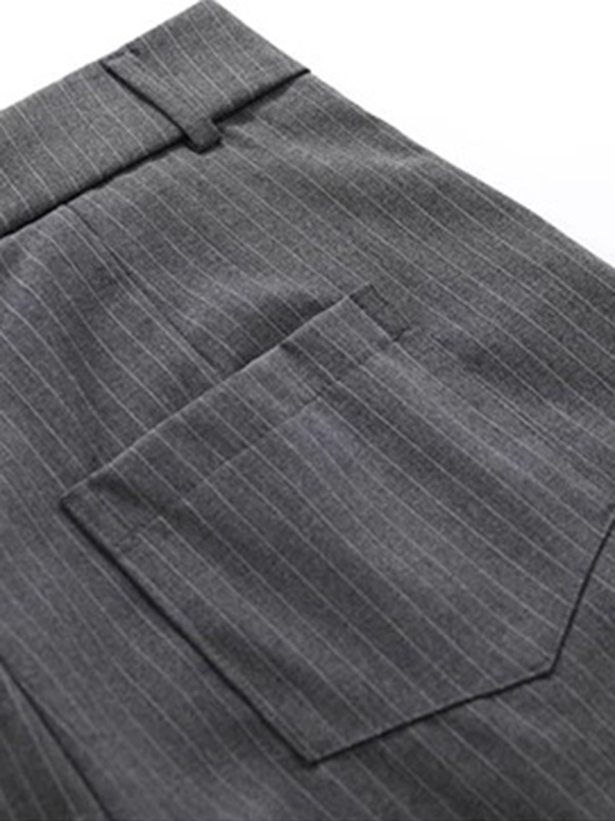 Brick Lane Wide-leg Stripe Draped Shorts - Gray