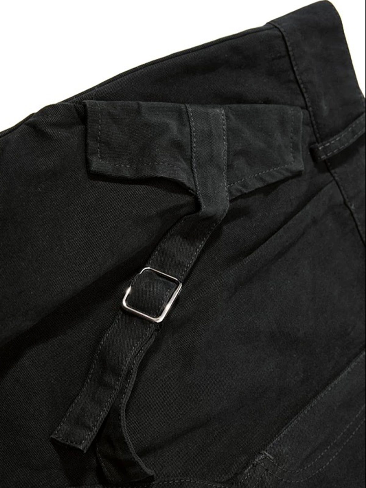 Co-ed Dorm Wide-leg Lace-up Utility Shorts - Black