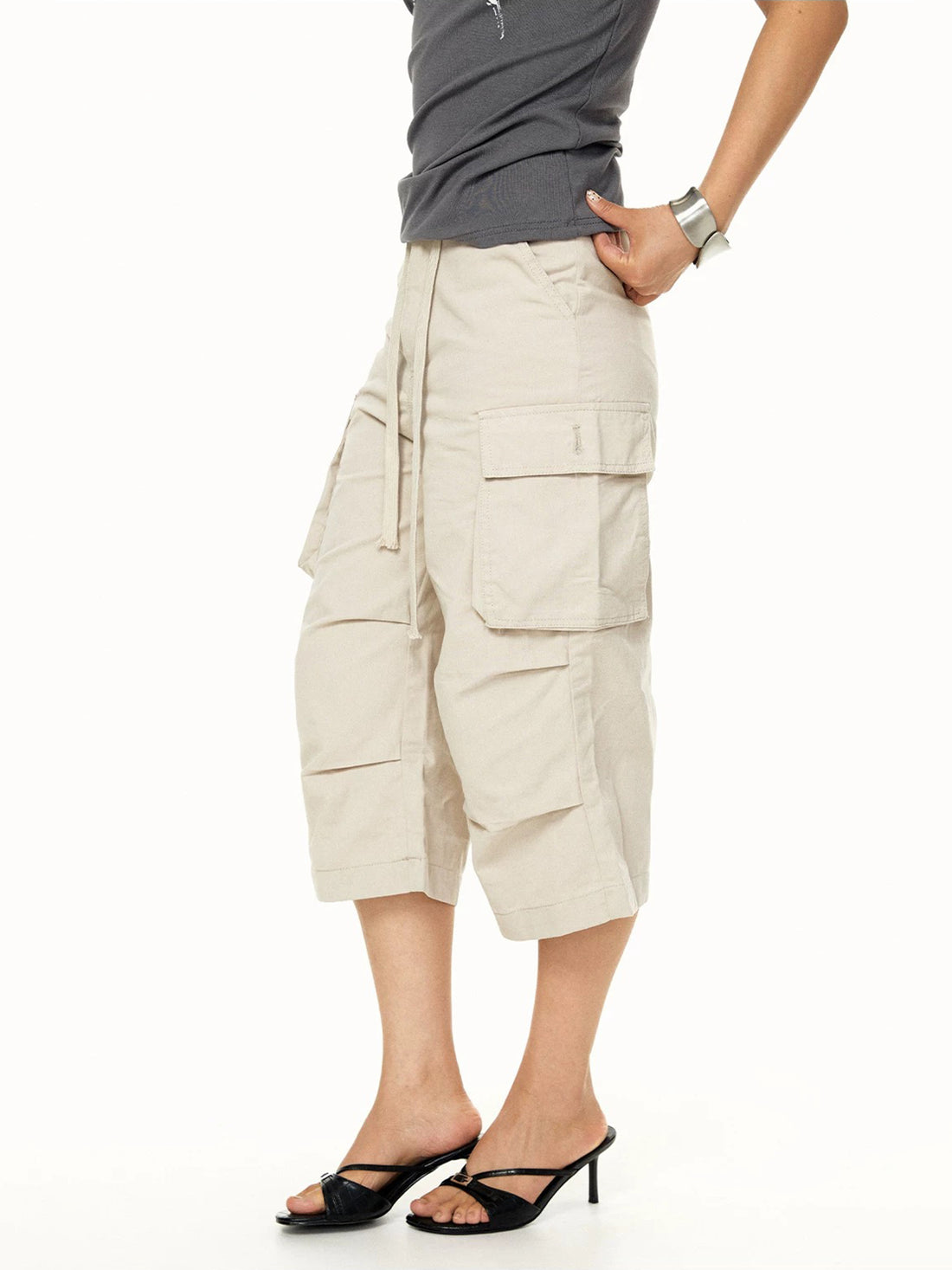 Brick Lane Straight-leg Utility Cargo Shorts - White