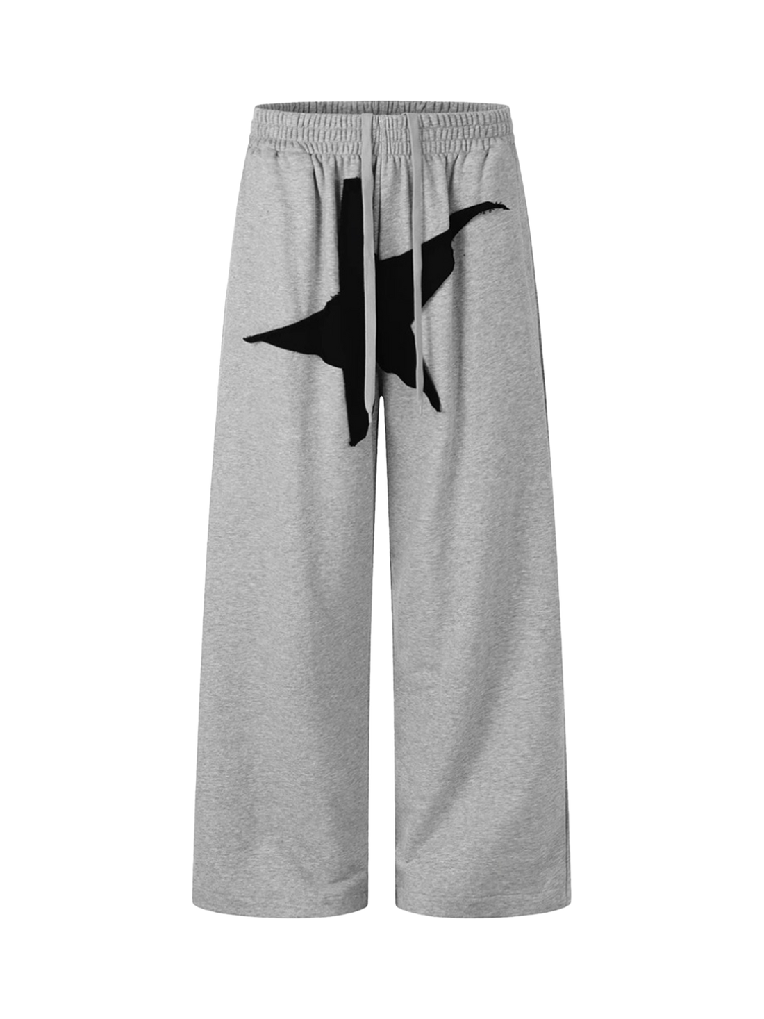 Brick Lane Wide-leg Star Patchwork Pants - Gray