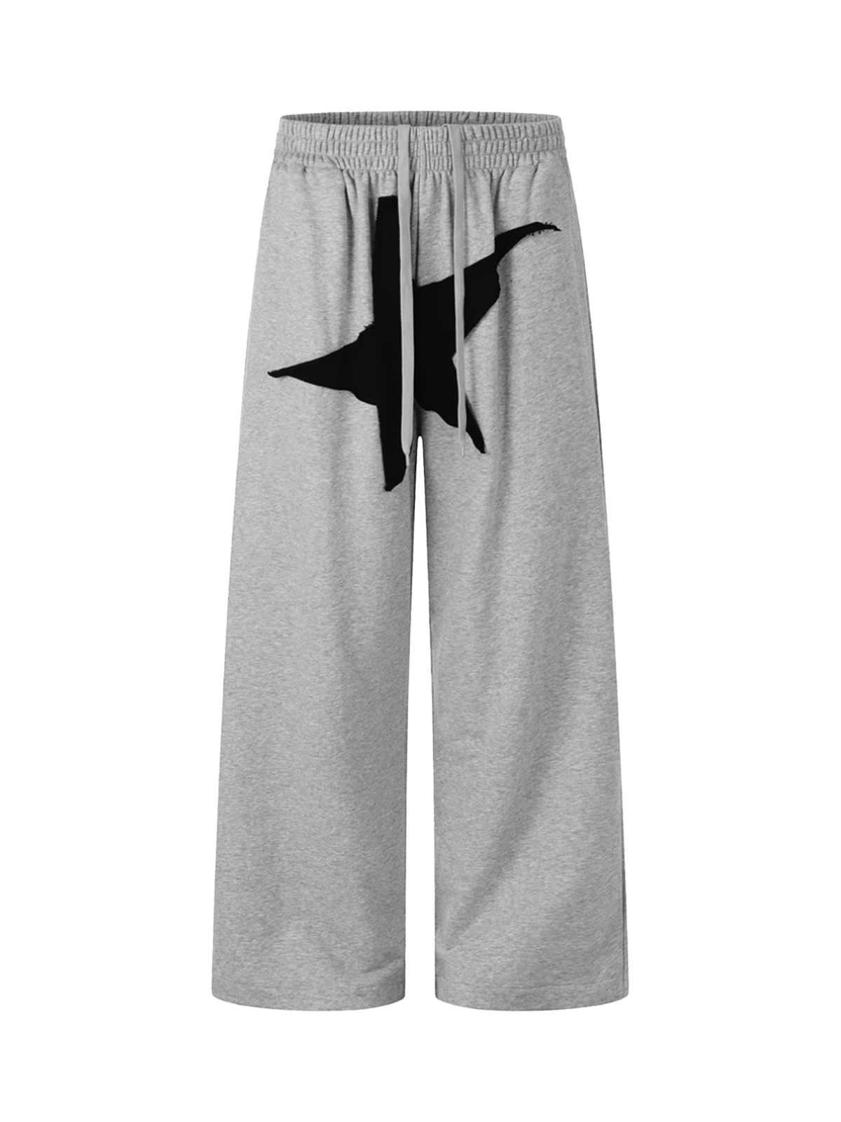 Brick Lane Wide-leg Star Patchwork Pants - Gray