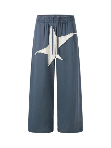 Brick Lane Wide-leg Star Denim Jeans - Blue