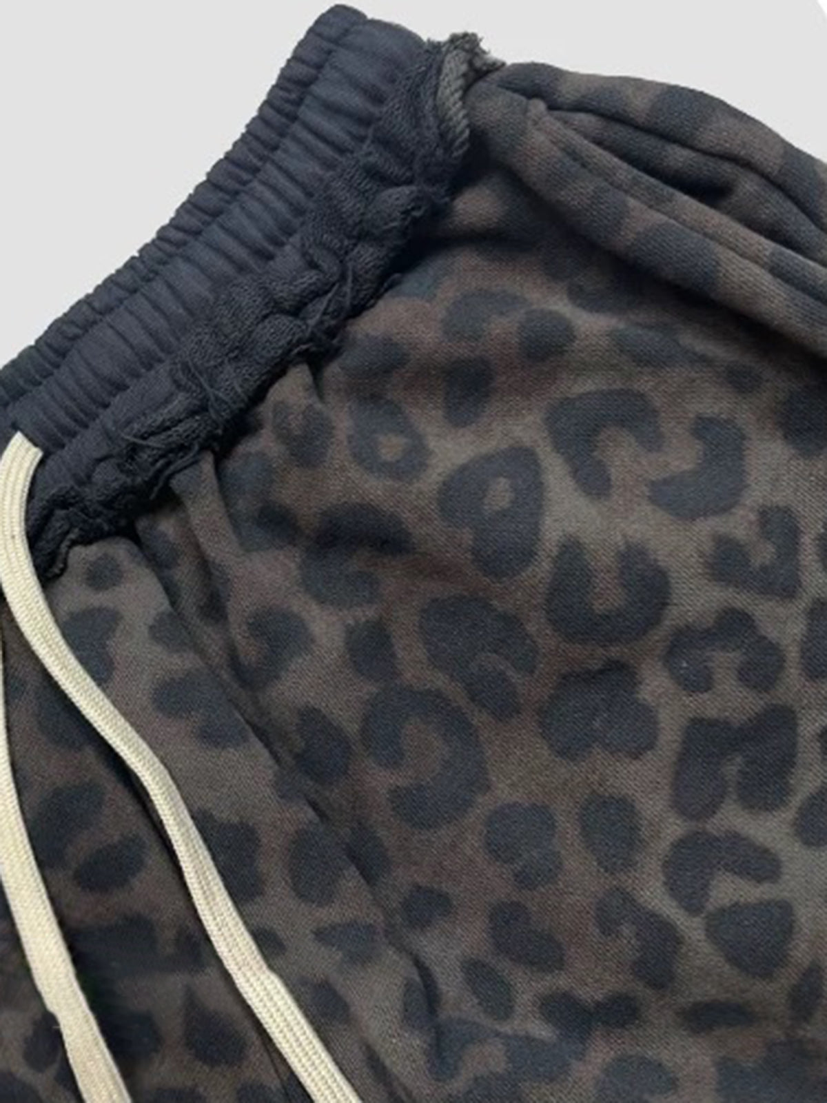Brick Lane Wide-leg Leopard Print Cargo Pants - Black