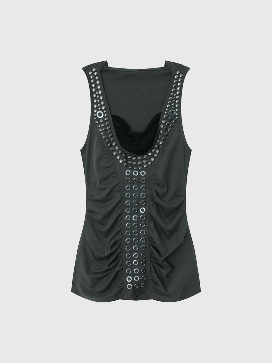 Brick Lane Layered-look Glitter Detail Cami Top - Black
