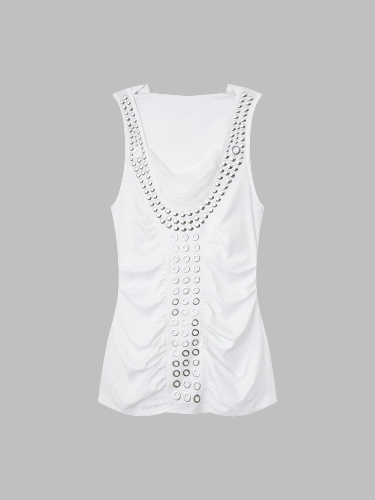 Brick Lane Layered-look Glitter Detail Cami Top - White