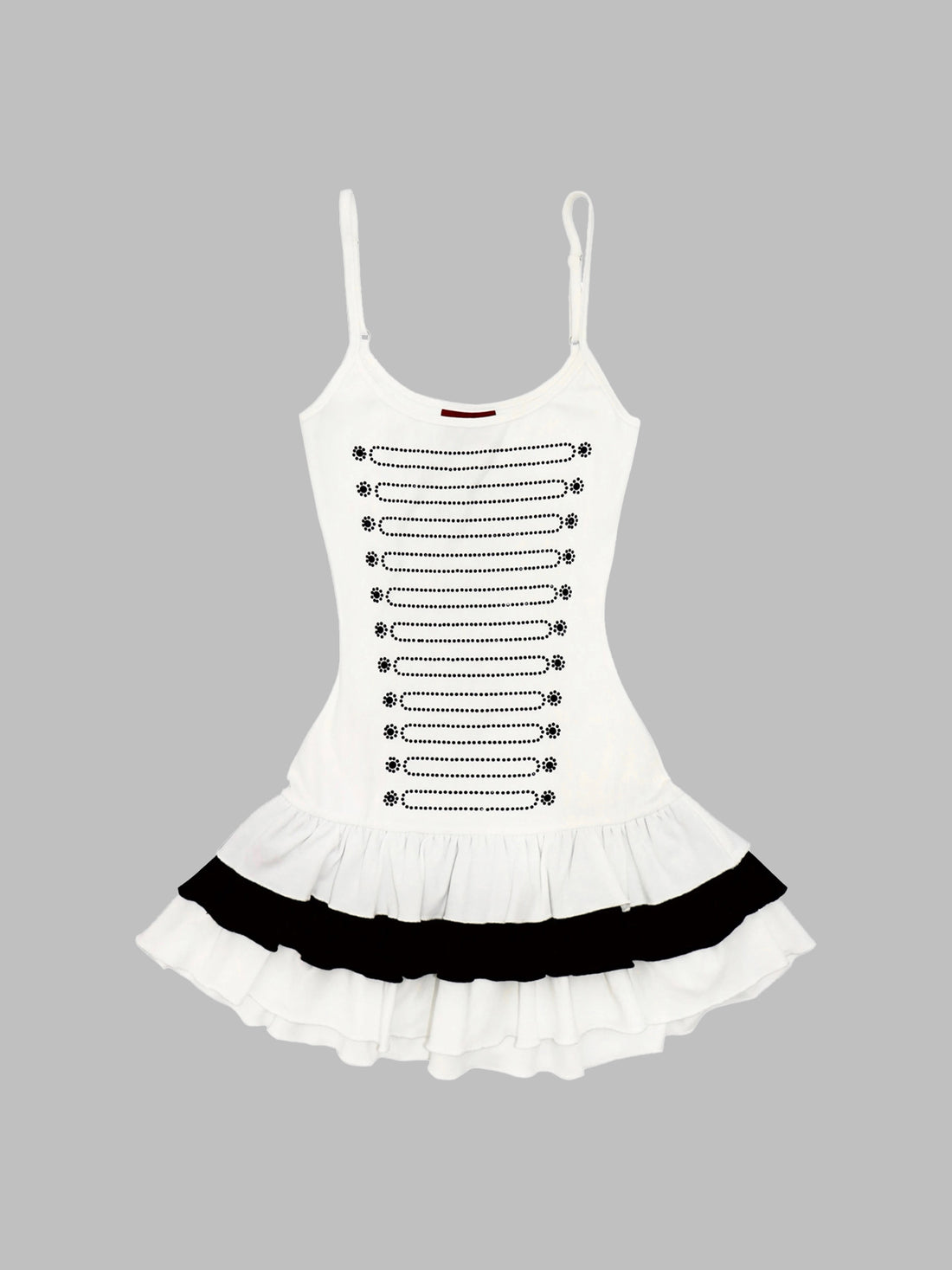 Brick Lane Skimming-fit Rhinestone Layered Cami Dress - White