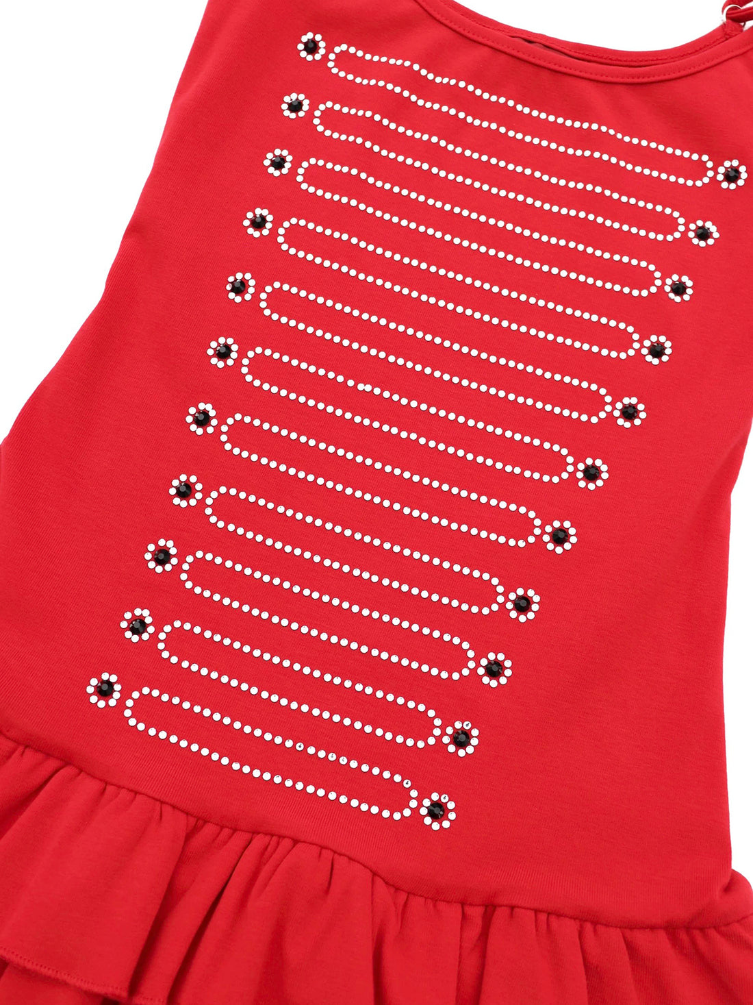 Brick Lane Skimming-fit Rhinestone Layered Cami Dress - Red