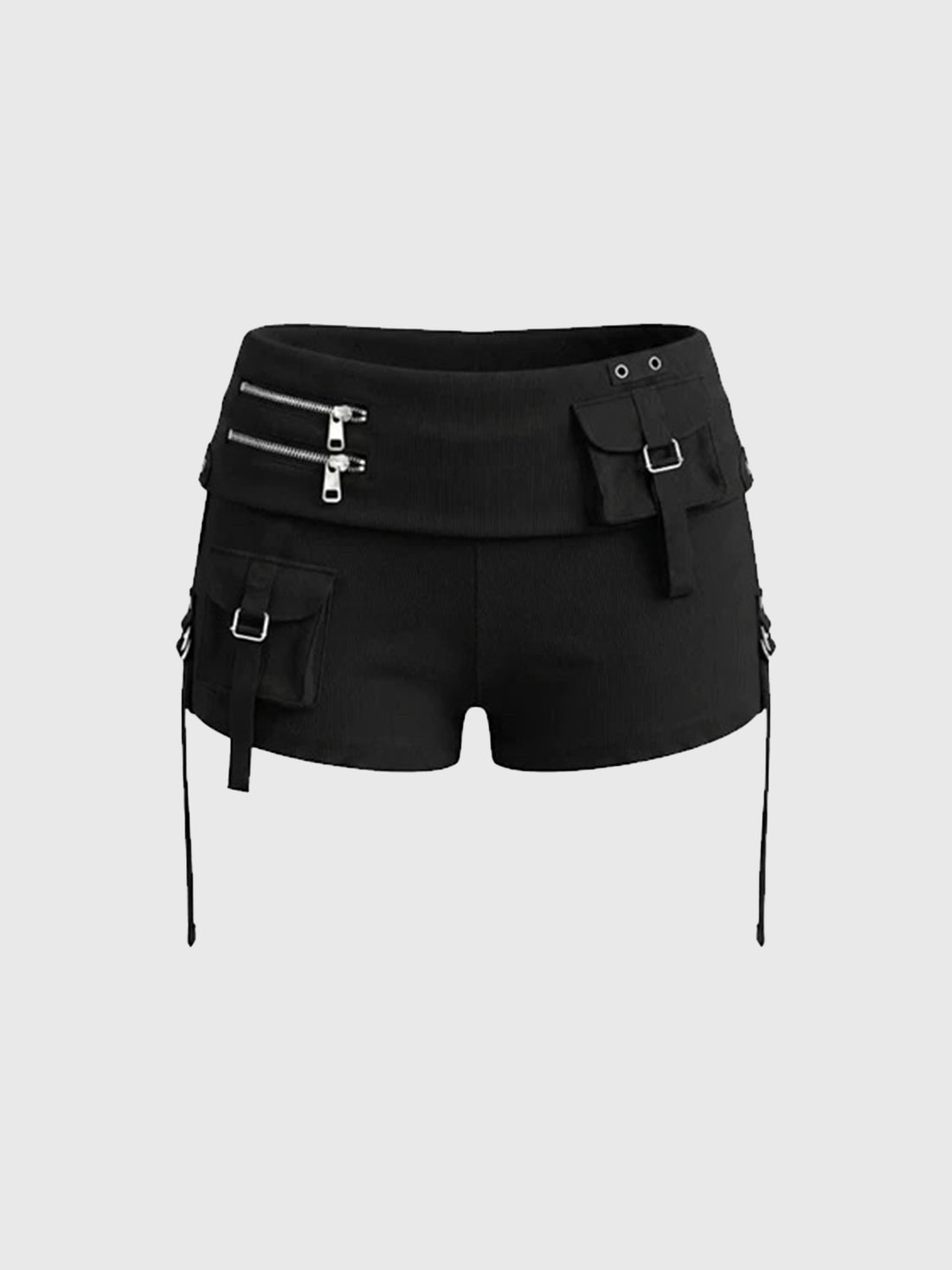 Brick Lane Skimming-fit Belted Micro Denim Shorts - Black