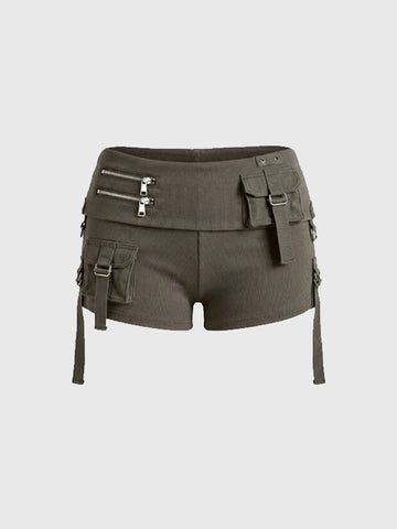 Brick Lane Skimming-fit Micro Denim Shorts - Brown