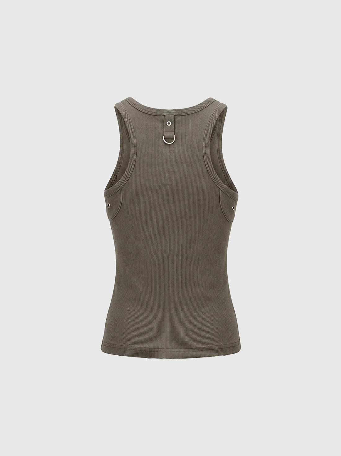 Brick Lane Skimming-fit Utility Pocket Vest Top - Brown