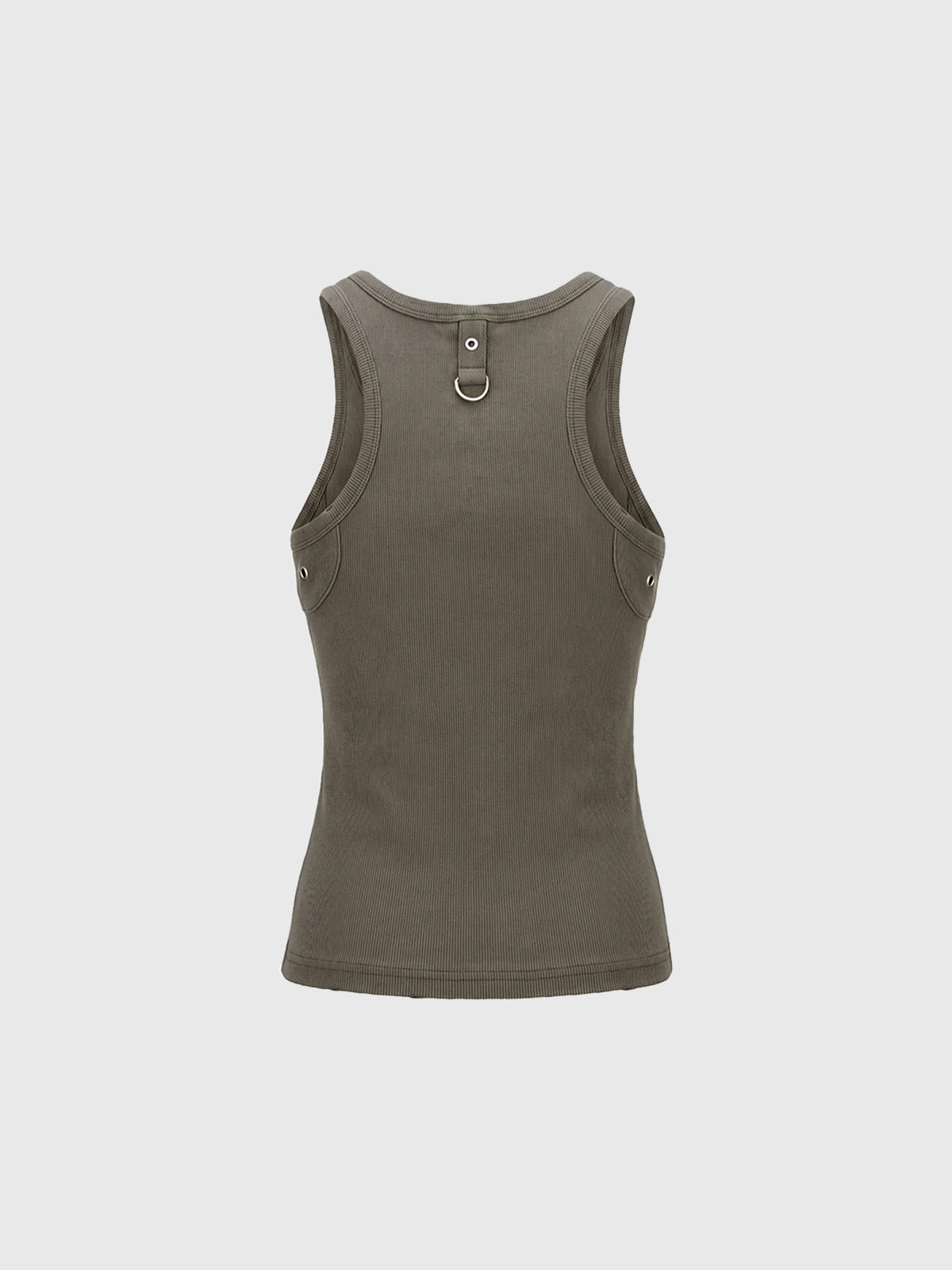 Brick Lane Skimming-fit Utility Pocket Vest Top - Brown