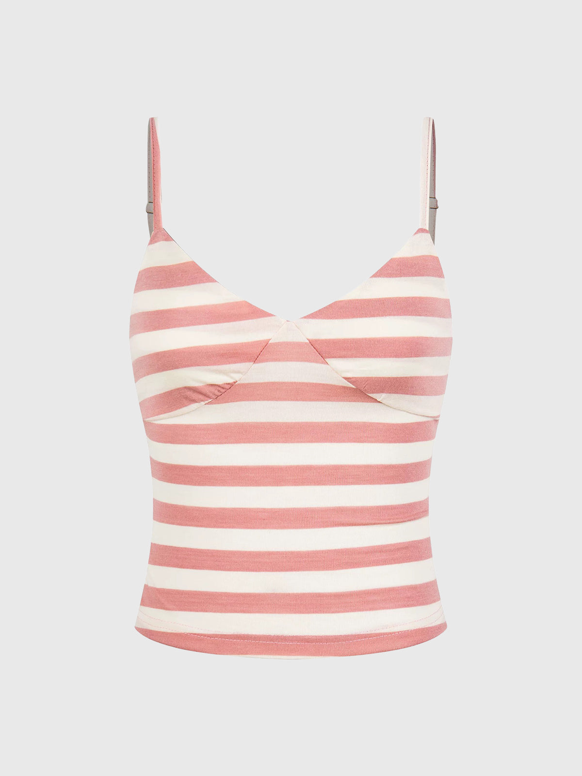 Brick Lane Skimming-fit Striped Knit Cami Top - Pink