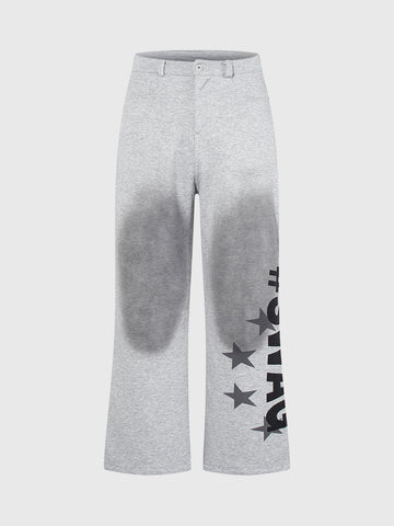 Sky Chart Straight Pants - Ash Grey