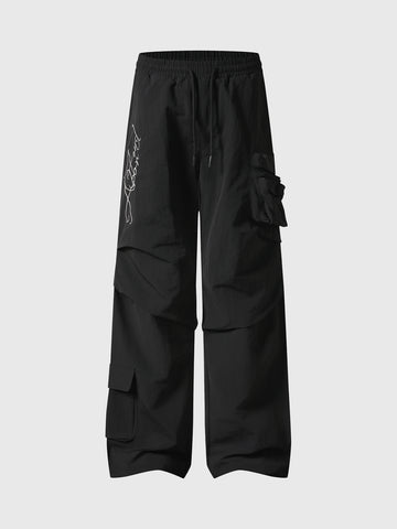 Shadow Stitch Straight Pants - Jet Black