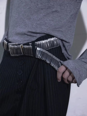 Brick Lane Punk Studded Leather Belt - Black