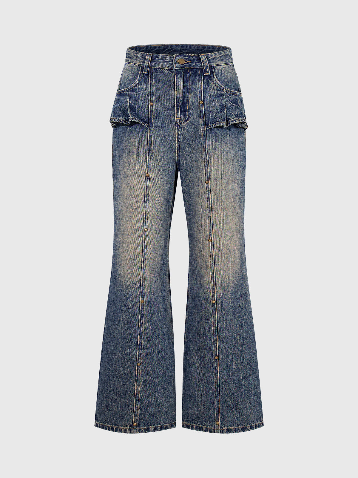Dust Trail Flare Denim Pants - Vintage Blue