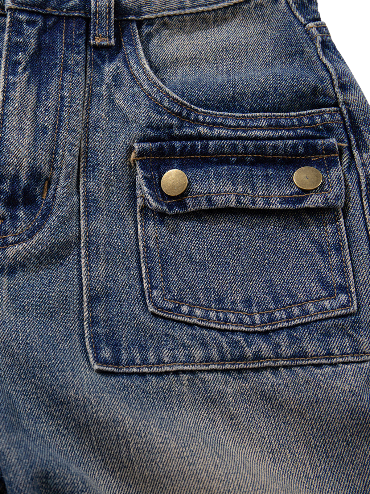 Broken Tape Flare Jeans - Dusty Blue