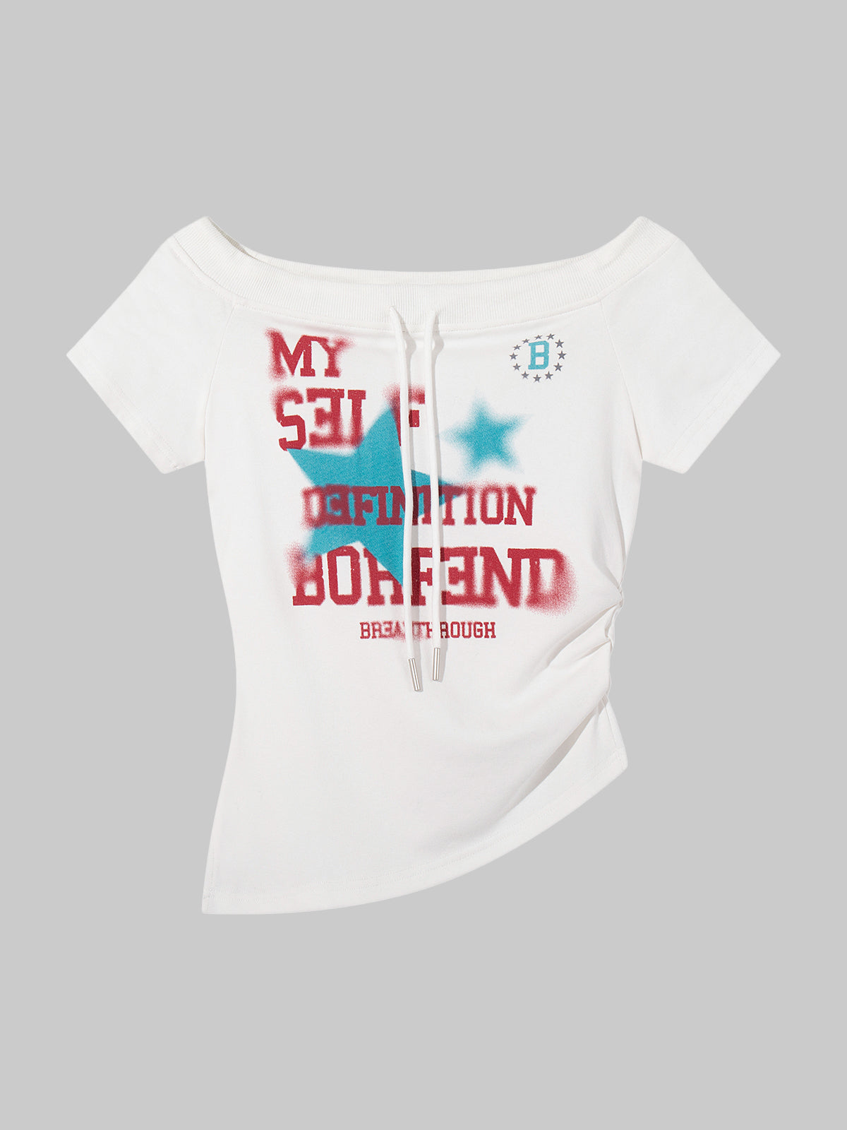 Back to Myself Asym Tee - Cloud White