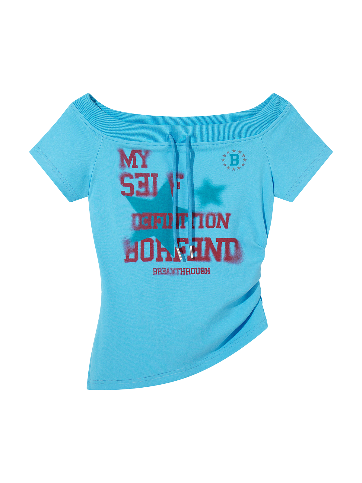 Back to Myself Asym Tee - Sky Blue