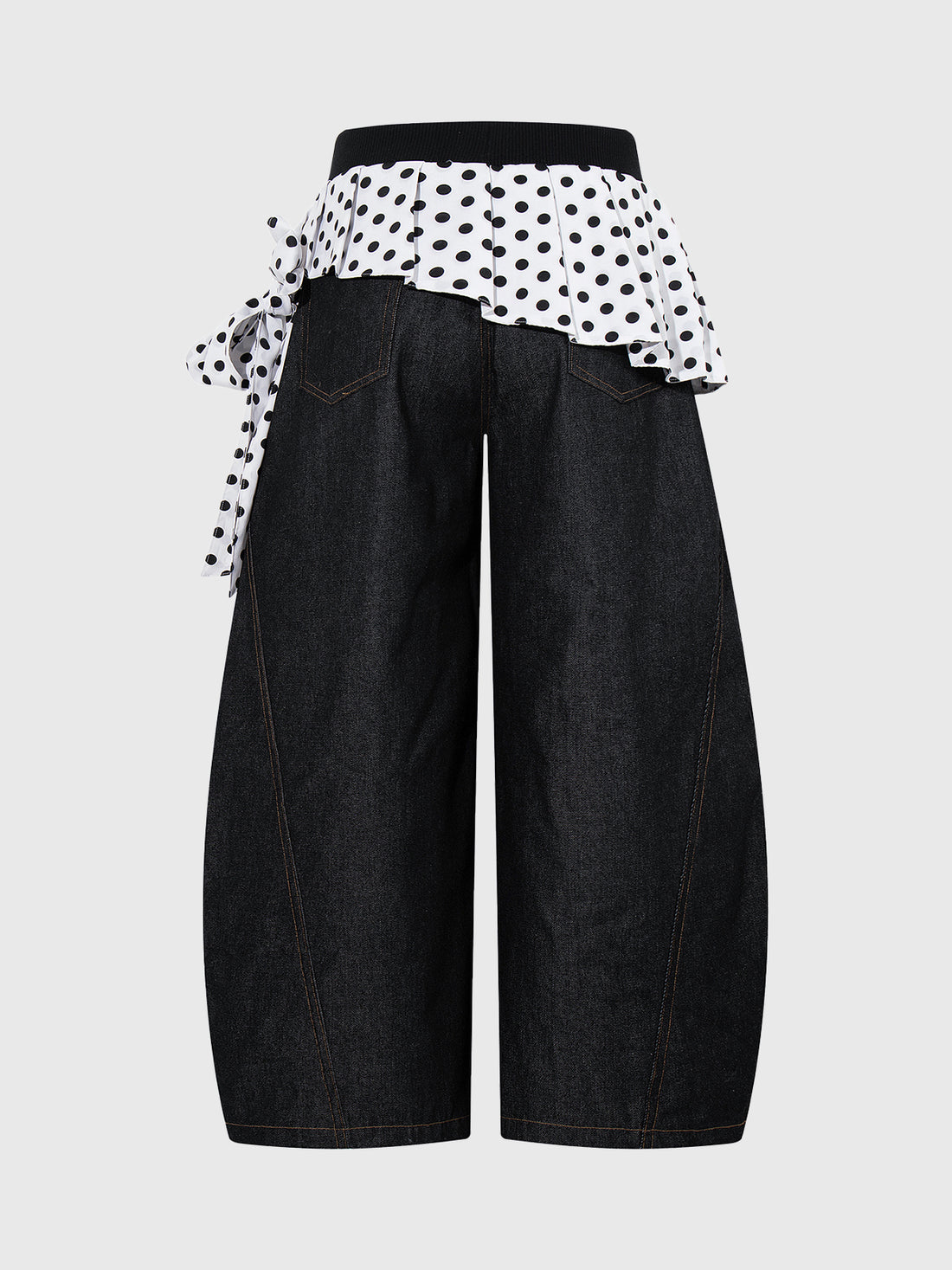 Ribbon Riot Barrel Pants - Ink Black
