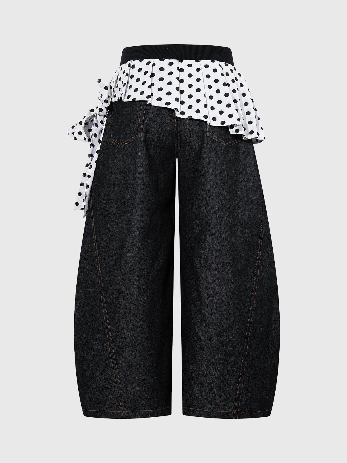 Ribbon Riot Barrel Pants - Ink Black