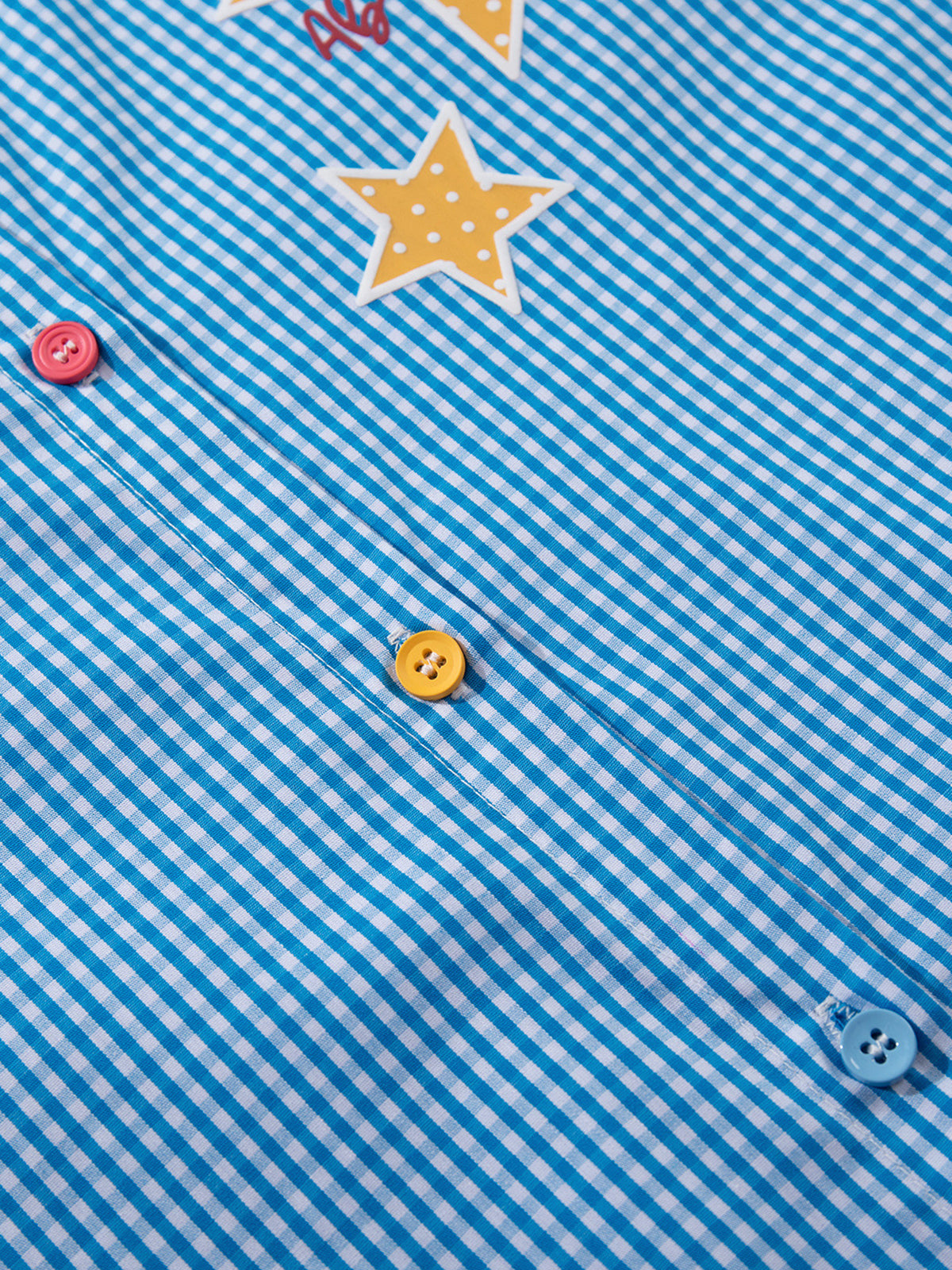 Star Map Check Shirt - Sky Blue