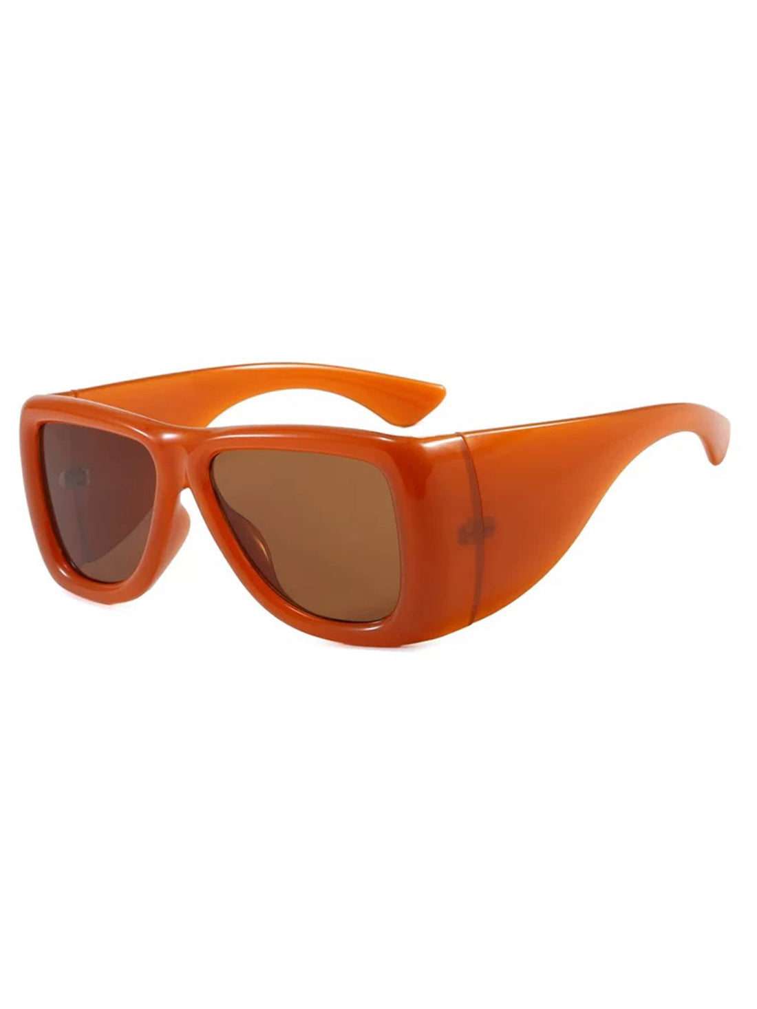 Brick Lane Y2K Wrap Around Sports Sunglasses - Orange